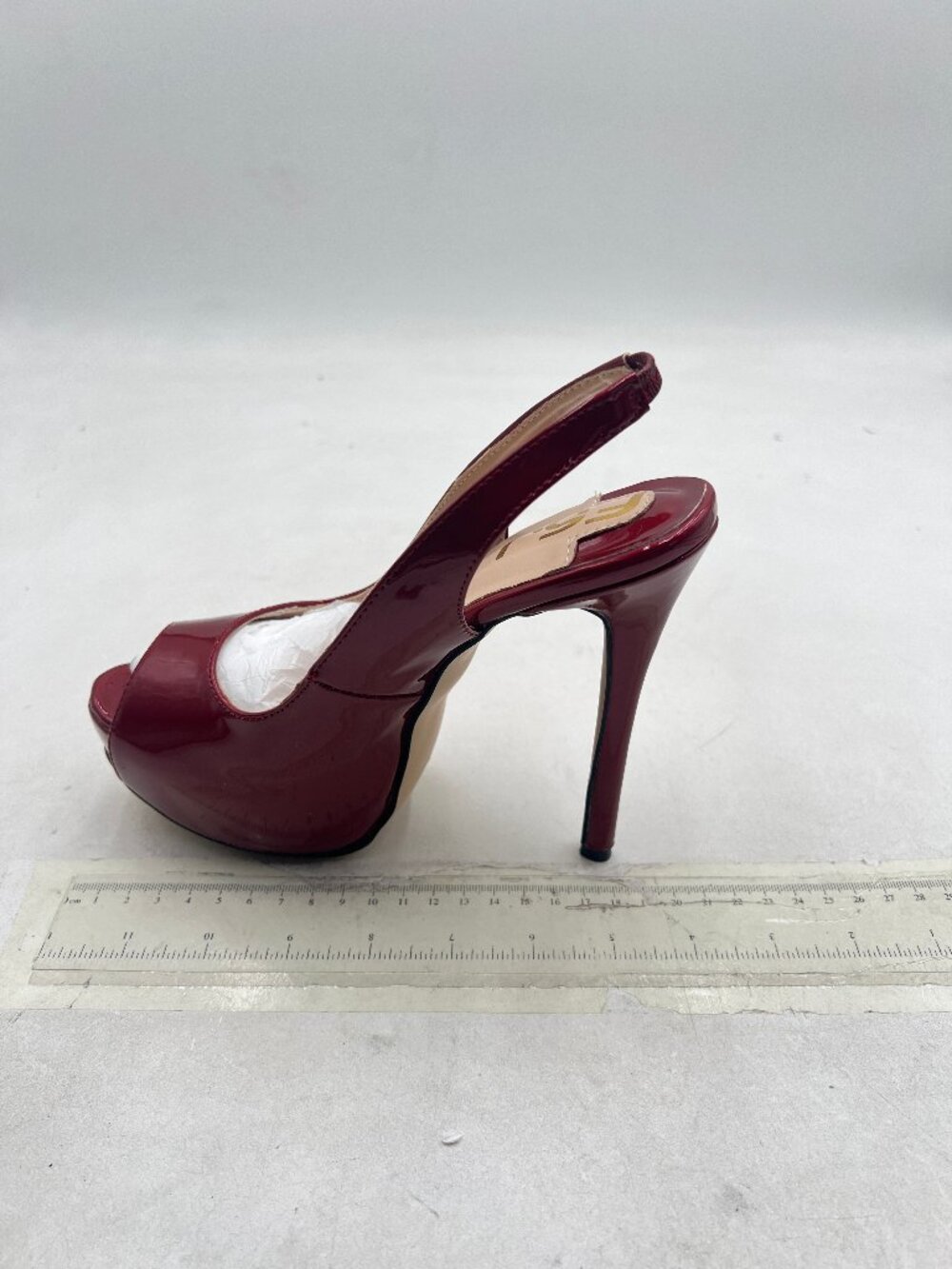 FSJ Dark Red Awesome Platform Peep Toe Pumps Slingback High Heel Stilettos Shoes
